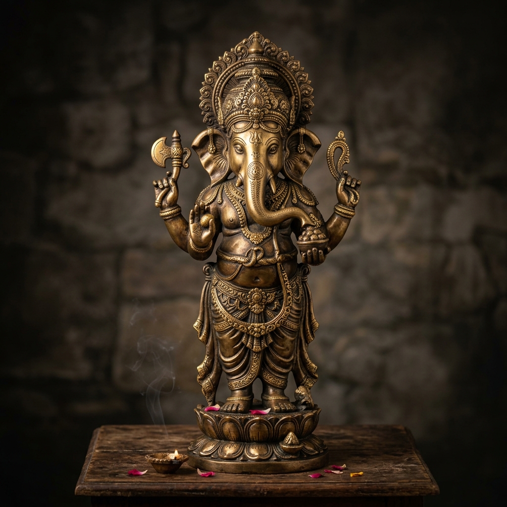 Brass Ganesha Idol #97